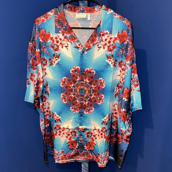 ASOS- NWOT Floral Button Down Shirt Size Large - Picture 3 of 13